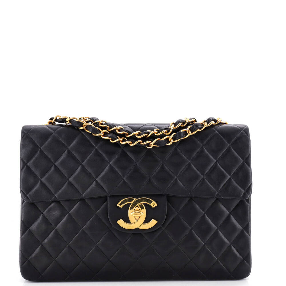 Chanel Maxi Vintage Classic Single Flap Bag Quilted Lambskin